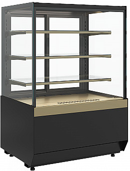 Витрина кондитерская Carboma KC70 VV 0,9-1 Standard без боковин, версия 2.0 (Bronze 9005/0109)