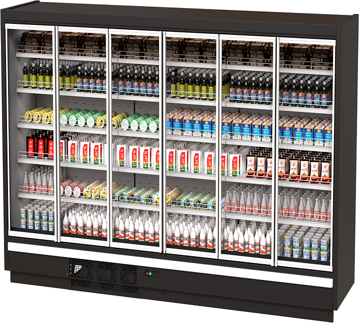 Горка холодильная KIFATO ПРАГА 3750 (встроенный агрегат, распашные двери)