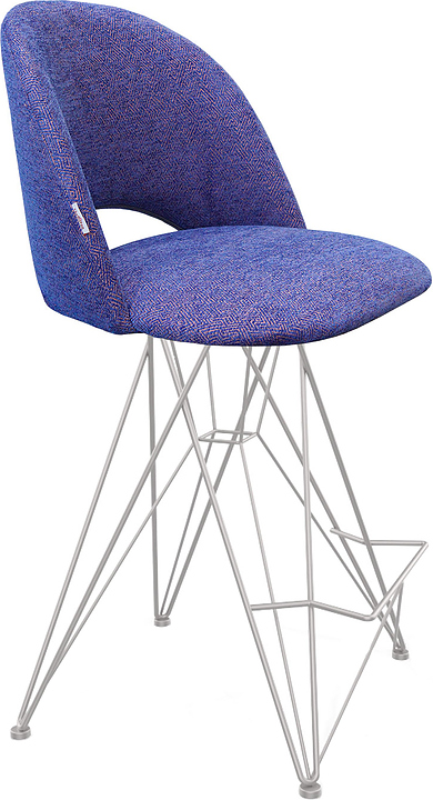 Стул полубарный Sheffilton SHT-ST34/S66-1 синий мираж / хром лак