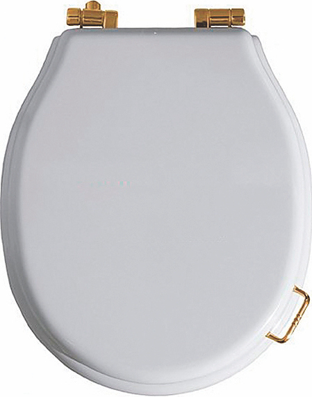 Сиденье для унитаза SIMAS Lante LA007bi/br с ручкой и микролифтом, белый/бронза