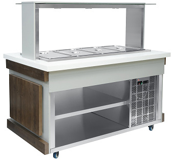 Салат-бар холодильный Luxstahl СБ-1500 Premium (столешница из искусственного камня)