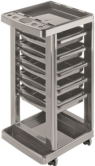 Тележка парикмахерская двухъярусная Ceriotti Sette, серая