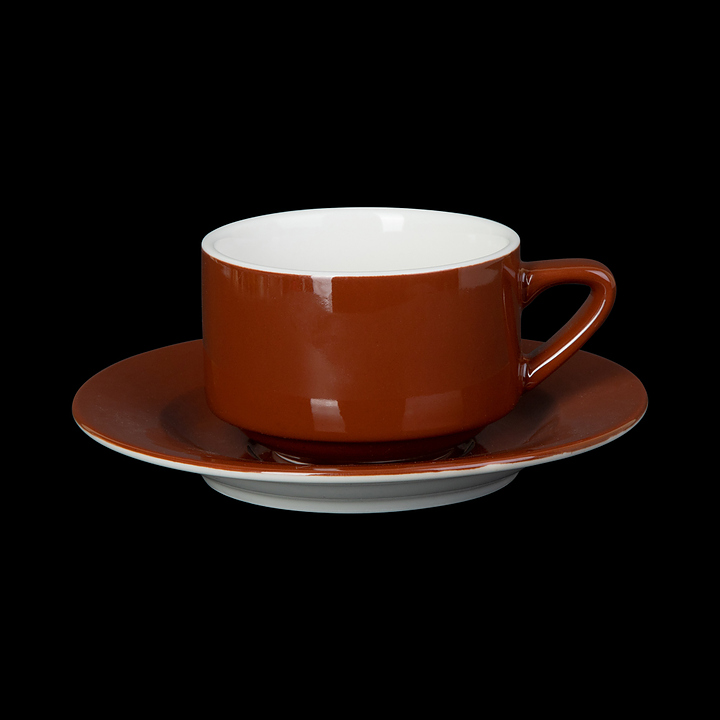 Чайная пара Corone Gusto 7925/7927 250 мл (фарфор) коричневая