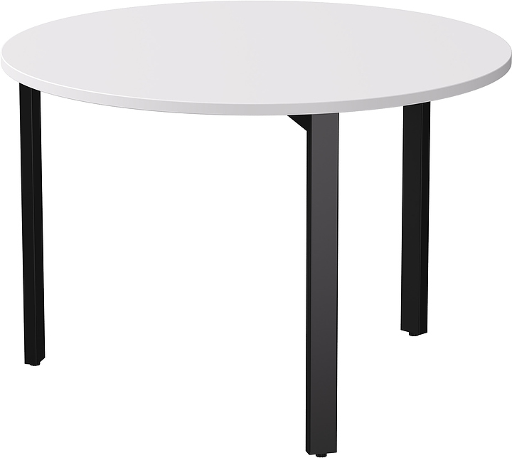 Стол переговорный Everprof EVO D1100 1100x755 мм (ЛДСП / металл) белый / черный