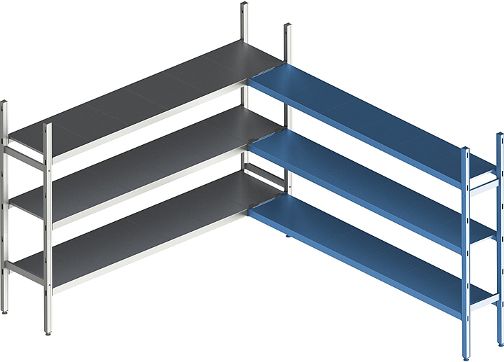 Стеллаж модульный угловой дополнительный POLAIR LOAD.ME INOX 16AL.3IN40.06C