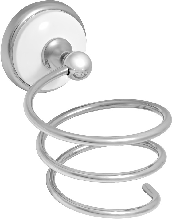 Держатель фена Puff Solinne B-51116 Blanco (силумин) хром / белый