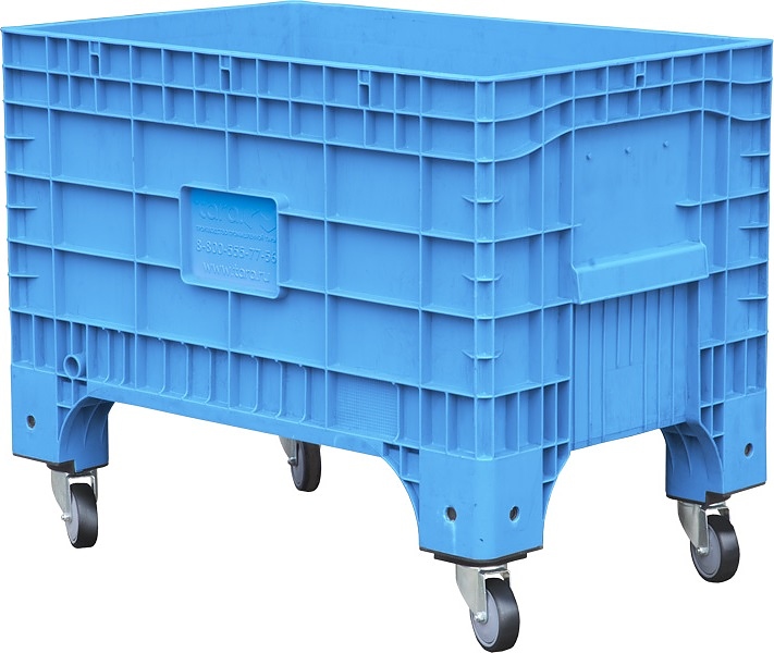 Контейнер ТАРА.РУ B-Box 1065 Mini 1017х636х793 мм (сплошной на колесах) голубой
