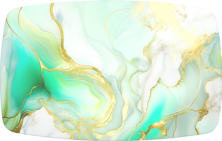 Столешница Sheffilton SHT-TT32 118/77 (стекло / МДФ) бочкообразная лазурно-голубой