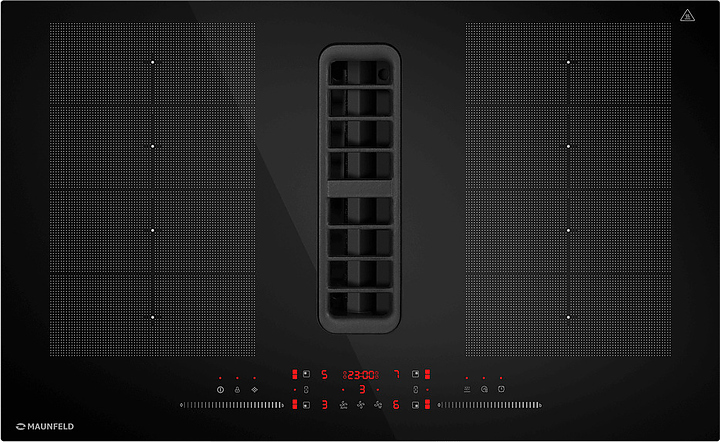 Варочная панель индукционная с вытяжкой Maunfeld MIHC834SF2BK черная