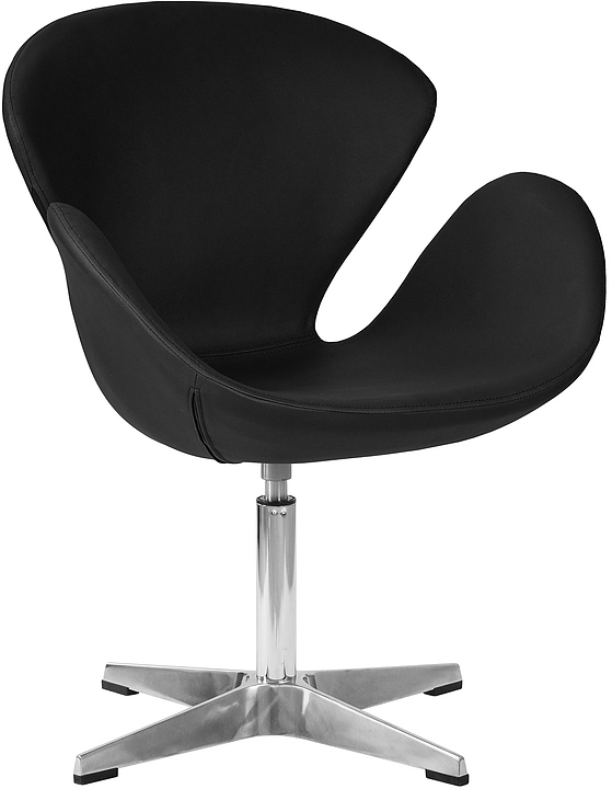 Кресло обеденное DOBRIN 69A-LMO SWAN (черный кожзам)