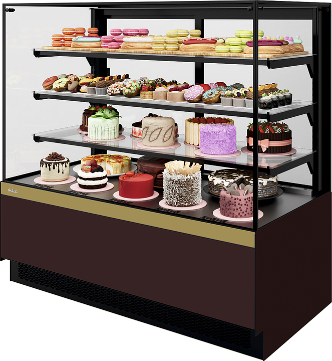 Витрина кондитерская Chilz VETE II KUB LUX 90 шоколад, золотой глянец