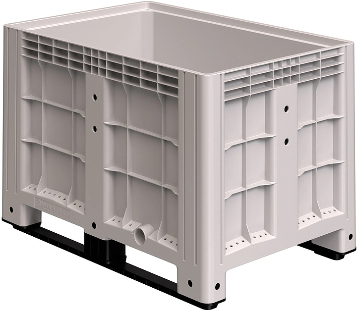 Контейнер iPlast iBOX 11.602 1200х800х800 мм на полозьях, с краном, светло-серый