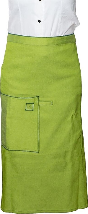 Фартук поварской P.L. Proff Cuisine с карманом и оторочкой (джинсовая ткань) фисташковый