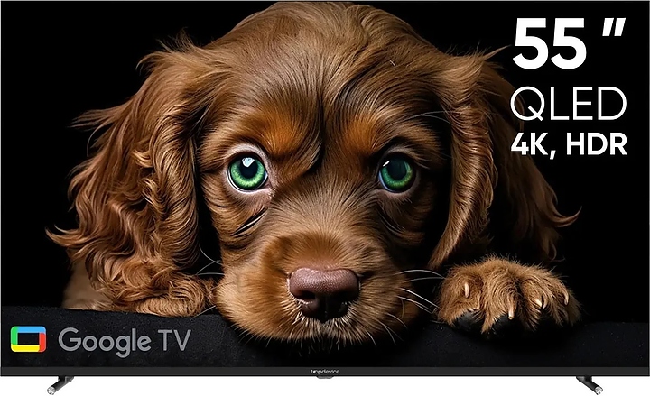 Телевизор Topdevice 55" QLED CQ09 4K UHD, Smart TV Google TV (TDTV55CQ09U_BK) черный