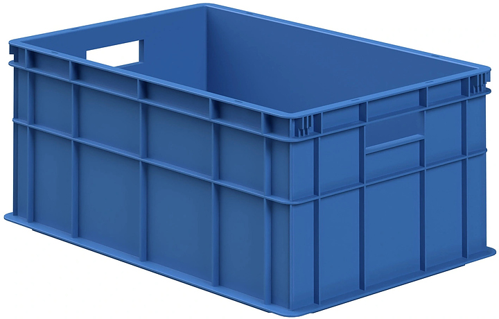 Ящик универсальный iPlast 600х400х259 мм ЭКО, сплошной, синий