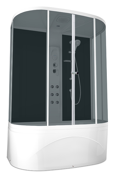 Душевая кабина с гидромассажем и блоком управления Domani-Spa Neat high DS01N158HBT10 150х80 см