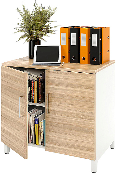 Шкаф для документов ZAMM 2 полки, 2 двери МК 600 90х60х83,7 см фасад дуб Бардолино, корпус белый