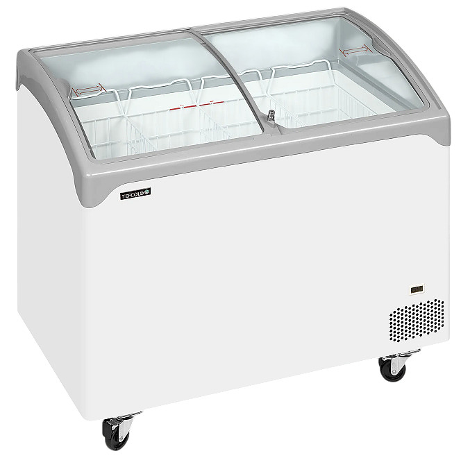 Ларь морозильный TEFCOLD NIC302SCEB 286 л 1030х650х918 мм (со стеклянной гнутой крышкой), белый