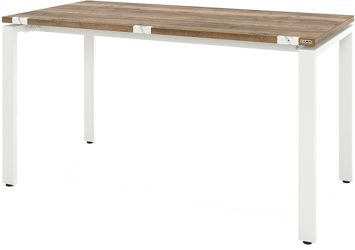 Стол офисный прямой ZAMM Формат 60х30 ТР 1800х800 с пропусками, дуб галифакс олово/белый матовый