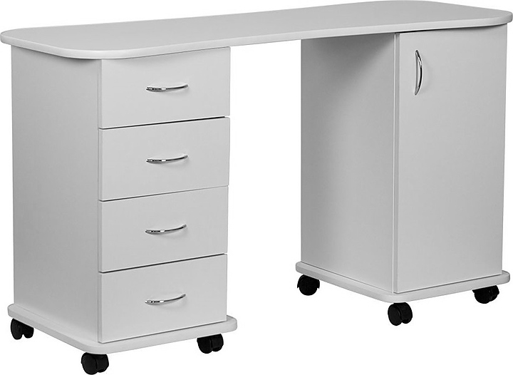 Стол маникюрный Имидж Мастер ЭСТИ 2 двухтумбовый белый