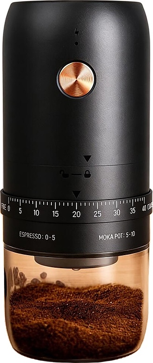 Кофемолка аккумуляторная P.L. Barbossa S0574 d=8,2 см h=19,5 см с USB зарядкой черная