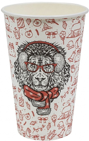 Стакан бумажный SaaMi Happy New Year, 400 мл