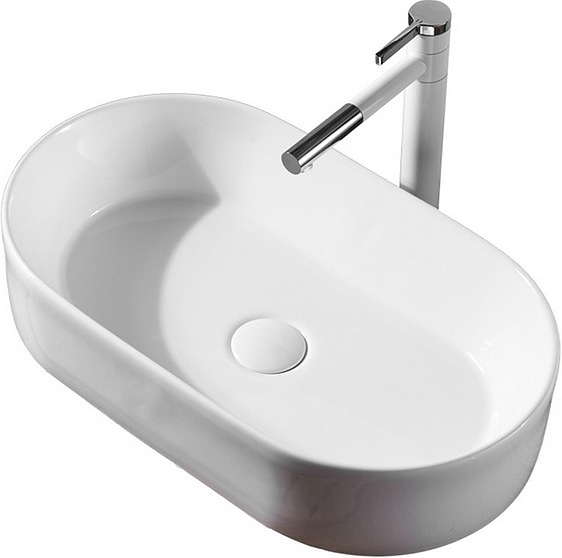 Раковина накладная Mira MR-5330 53х30 см, без отв. под смеситель, керамика