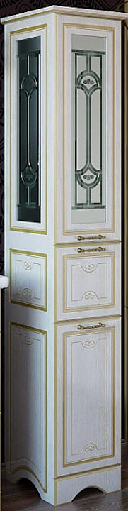 Шкаф-пенал Sanflor Адель правосторонний, белый, фурнитура золото