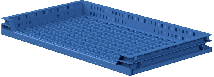 Ящик универсальный iPlast 740x440x70 мм ЭКО, 3-бортный, синий
