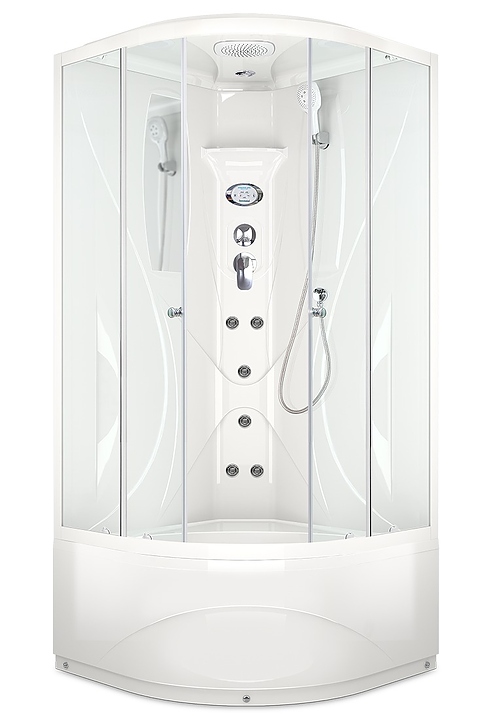 Душевая кабина с гидромассажем и блоком управления Domani-Spa Elegance high DS01E99HACl10 90х90 см