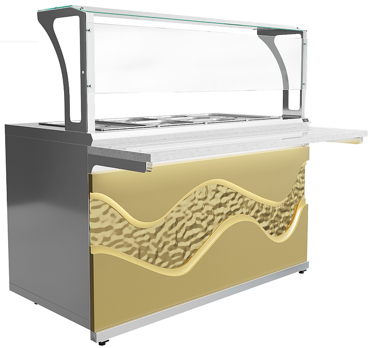 Мармит вторых блюд паровой Luxstahl МВП (С)-1500 Premium Gold River (Золотая Река)