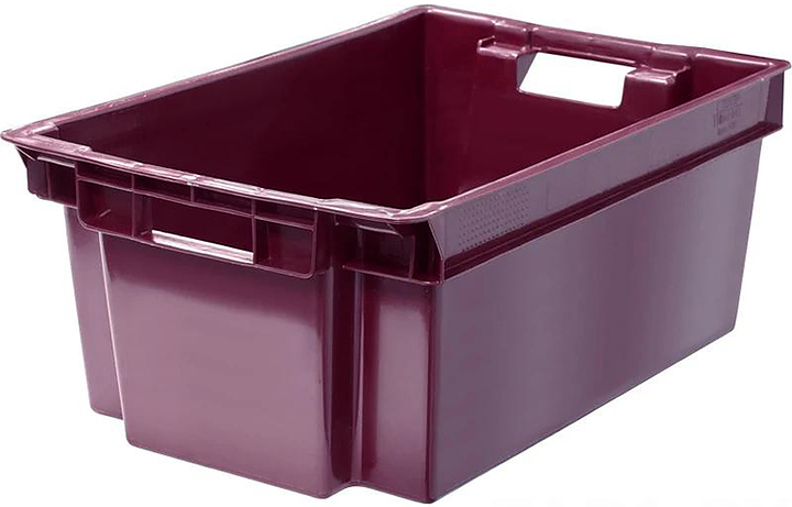 Ящик для овощей и фруктов ТАРА.РУ 125-2 600х400х250 мм бордовый