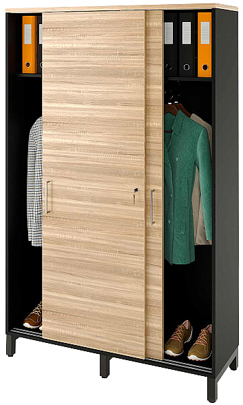 Локер ZAMM 2 штанги МК 414 120х41,4х190 см фасад дуб Бардолино, корпус черный