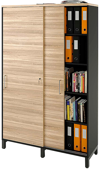 Локер ZAMM 5 полок МК 414 120х41,4х190 см фасад дуб Бардолино, корпус черный