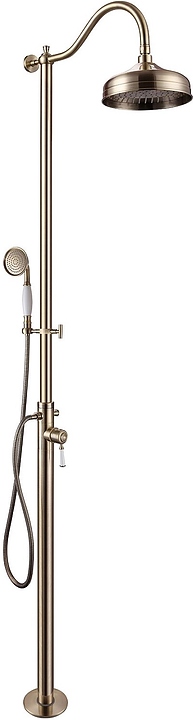Душевая стойка напольная TIMO Arisa SX-5001/02 с верхней душевой лейкой "Тропический дождь", антик