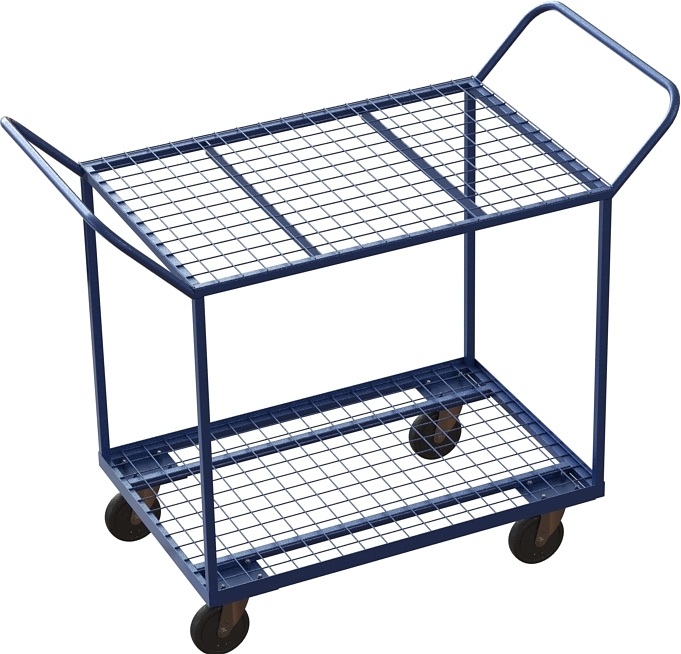 Тележка платформенная MetallCart OZ14 с сетчатыми полками