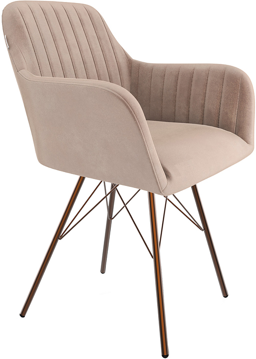 Стул Sheffilton SHT-ST38-1/S37 латте / медный металлик