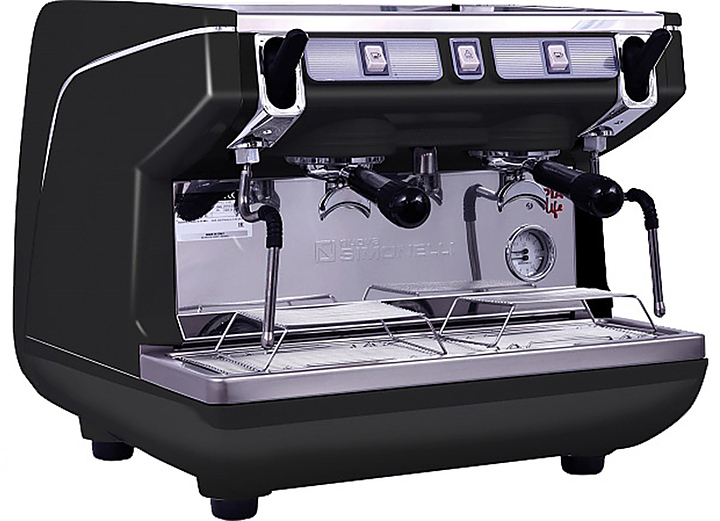 Кофемашина Nuova Simonelli Appia Life Compact 2 Gr S черная, высокие группы, экономайзер, полуавтомат