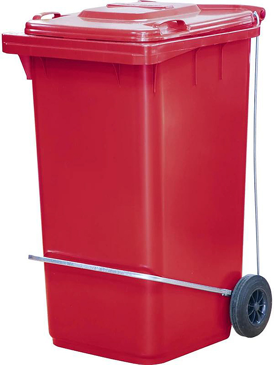 Контейнер для мусора ТАРА.РУ МКТ 240 с педалью П, красный