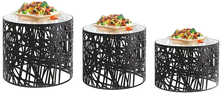 Подставка фуршетная P.L. Proff Cuisine Hotelware MBRG 2345 Black d 21 см h 25 см + блюдо стекло