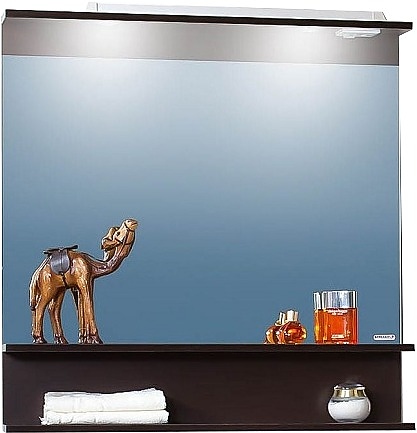 Зеркало БРИКЛАЕР Чили 90 90х90 см с подсветкой и полкой, венге