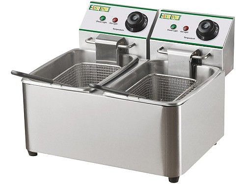 Электрическая фритюрница FIMAR Easyline FY44L 4+4 л настольная, нержавеющая сталь