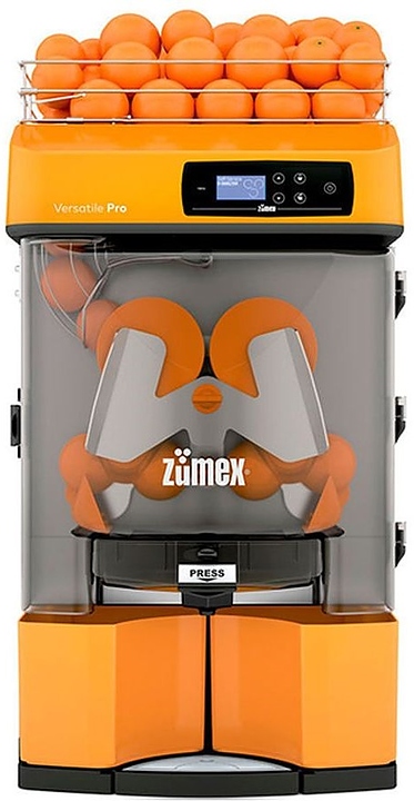 Соковыжималка автоматическая для цитрусовых Zumex Versatile Pro отводящий конвейер, корзина, подставка для бутылок