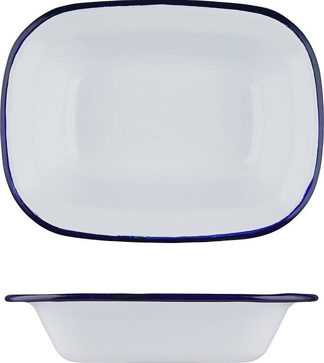 Блюдо сервировочное Sunnex CED9080 Blue Rim 700 мл 22х16,5 см h=5 см (эмалированная сталь)