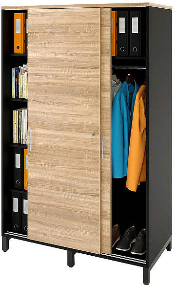 Локер ZAMM 5 полок, штанга МК 600 120х60х190 см фасад дуб Бардолино, корпус черный