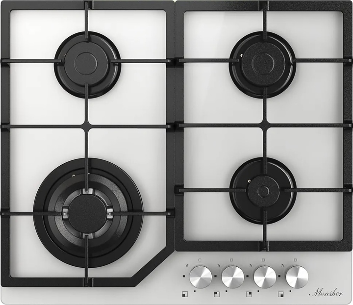 Варочная панель газовая Monsher MGG 63 Blanc белое стекло