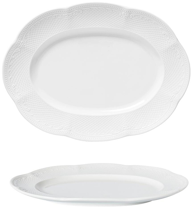 Блюдо овальное Noble Aristocrat 313031 24х18 см h 2,8 см белый