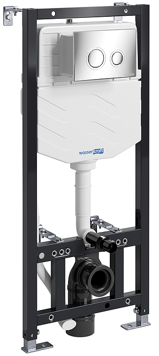 Система инсталляции для унитаза Wasserkraft Aller 10TLT.010.ME.CH01 с кнопкой смыва хром