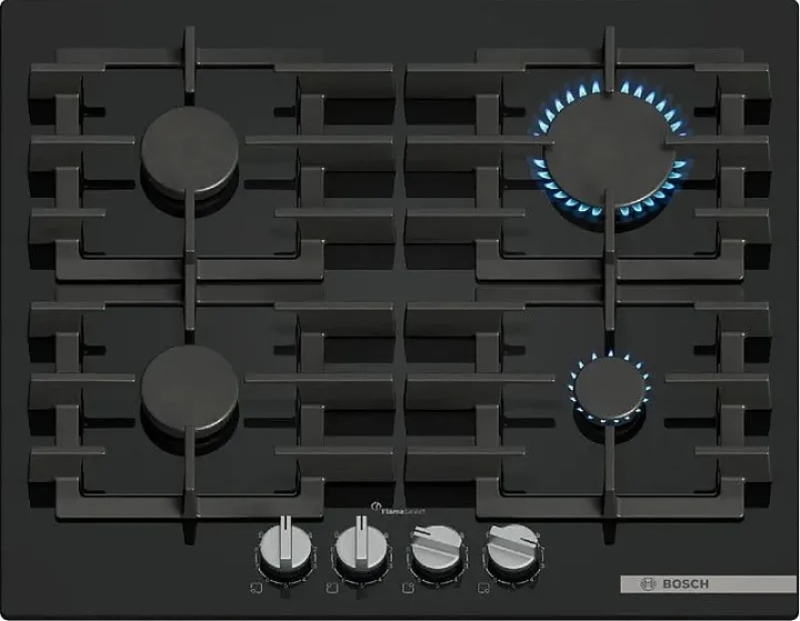 Варочная панель газовая Bosch PPP6A6I40R черное стекло