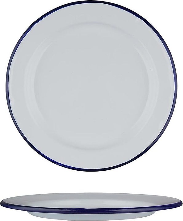 Тарелка Sunnex CEP9084 Blue Rim d=20,5 см h=1,7 см (эмалированная сталь)